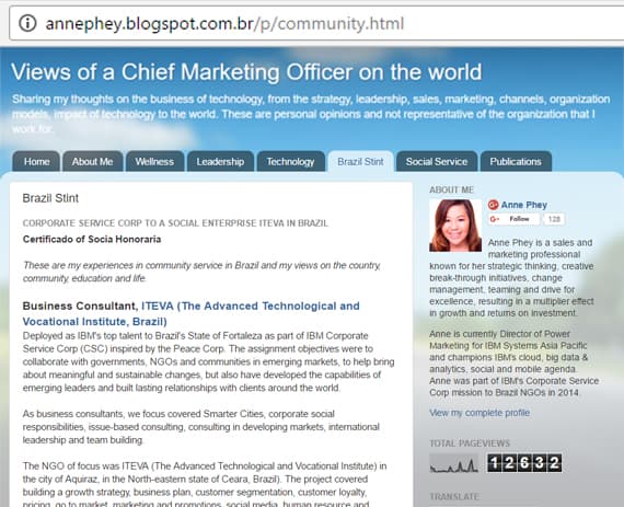 Anne Phey writes about Corporate Service Corps - CSC in your blogger