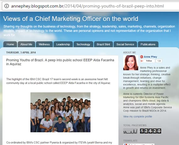 Anne Phey writes about in your blogger: Promising Youths of Brazil .