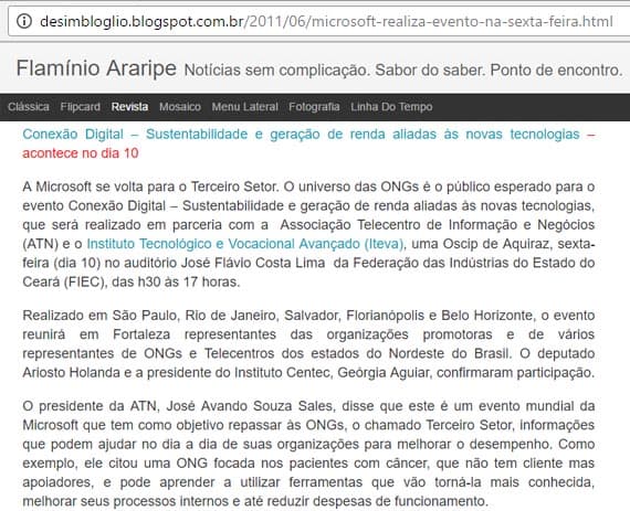 Flamínio Araripe divulga o evento Conexão Digital em Fortaleza