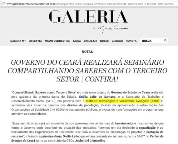 O site Galeria por Marcia Travessoni promove o Seminário Compartilhando Saberes com o Terceiro Setor