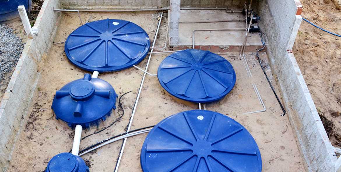 Sistema desenvolvido pelo Iteva de tratamento e reúso de água com vários reservátorios instalados no solo